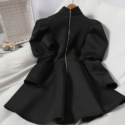 Γυναικείο φόρεμα φθινόπωρο-χειμώνα με φερμουάρ και ψηλό γιακά