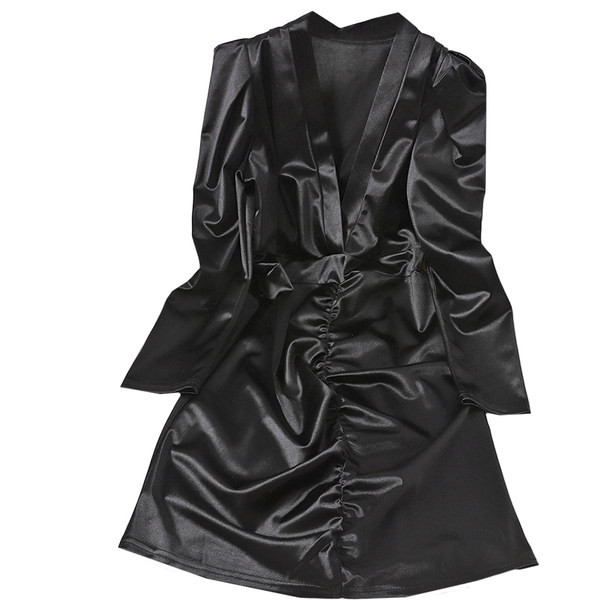 Rochie de dama model nou din satin cu decolteu spitz in trei culori