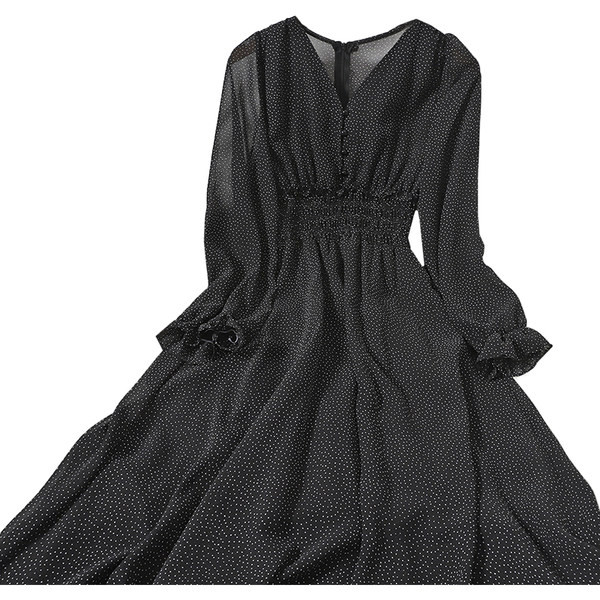 Uut mudelit naiste sügiskleit pikkade varrukate ja spitsikaelusega