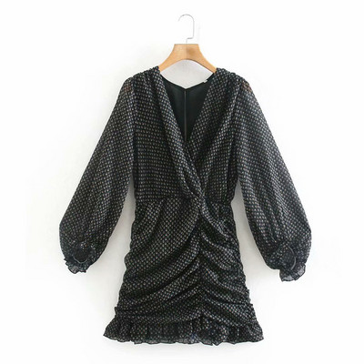  Μοντέρνο φόρεμα σιφόν με μαζεμένο  εφέ