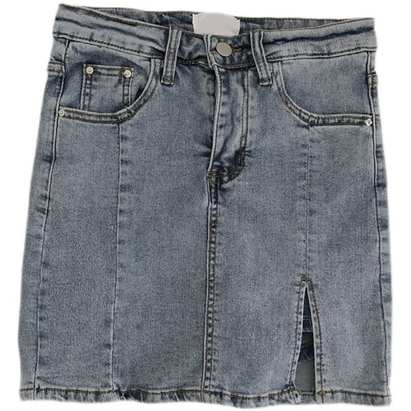 Naiste kõrge vöökoha ja lukuga teksaseelik