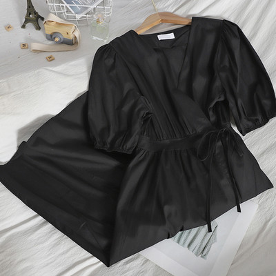 Νέο μοντέλο γυναικείο φόρεμα με spitz λαιμόκοψη και φουσκωτά μανίκια