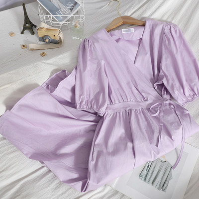 Νέο μοντέλο γυναικείο φόρεμα με spitz λαιμόκοψη και φουσκωτά μανίκια