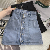 Naiste teksaseelik nööpide ja taskutega