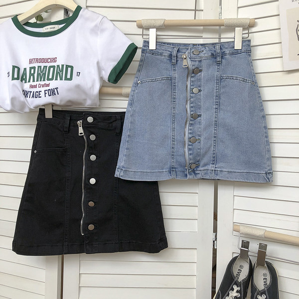 Naiste teksaseelik nööpide ja taskutega