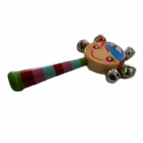 Дрънкалка,бебешка,дървена,метални звънчета