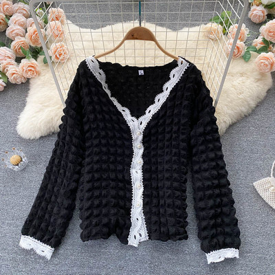 Γυναικεία ζακέτα με μακριά μανίκια και κουμπιά