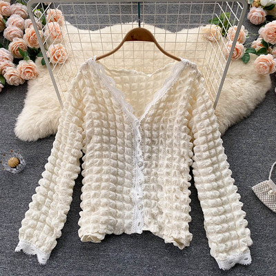 Γυναικεία ζακέτα με μακριά μανίκια και κουμπιά