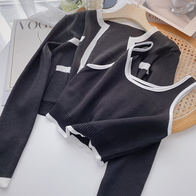 Casual γιλέκο με μακριά μανίκια