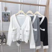 Ženski casual prsluk sa špic izrezom i džepovima