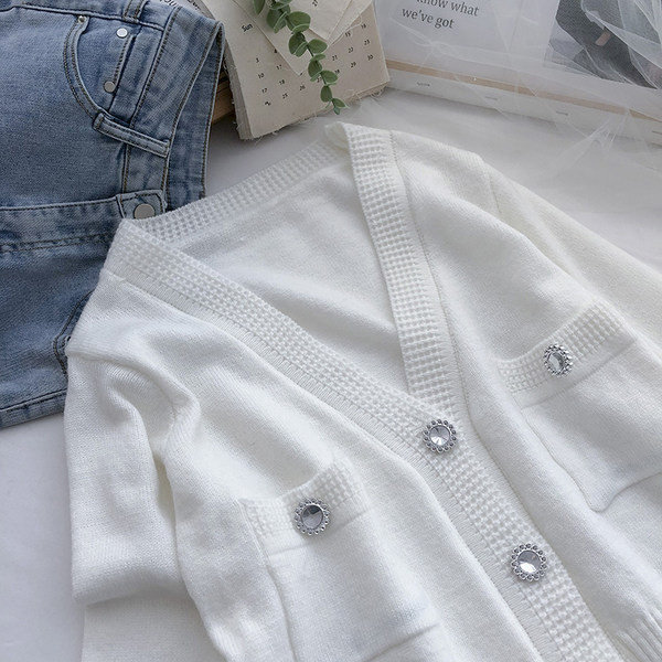 Ženski casual prsluk sa špic izrezom i džepovima