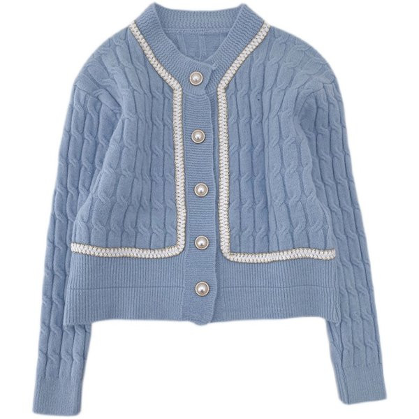 Naiste vabaaja vest nööpide ja pikkade varrukatega