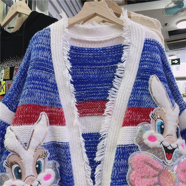 Naiste vabaaja kardigan narmastega ilma kinnituseta