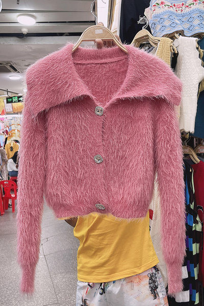 Uue mudeli naiste pehme nööpidega kardigan valge ja roosa