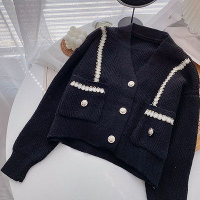 Casual γυναικεία ζακέτα - φαρδύ μοντέλο με τσέπες