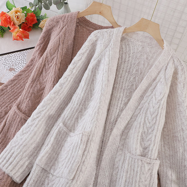 Naiste pikk taskutega kardigan - mitut värvi