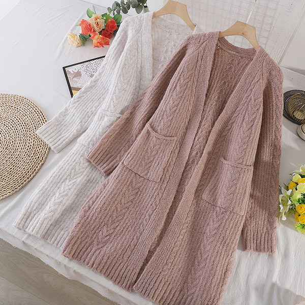 Naiste pikk taskutega kardigan - mitut värvi