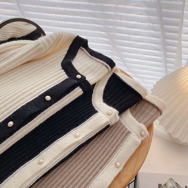 Ümara kaelusega-retro stiilis naiste kampsun