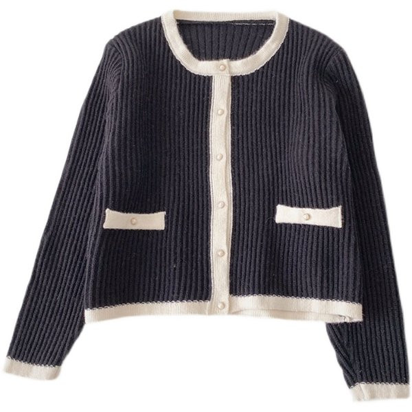 Ümara kaelusega-retro stiilis naiste kampsun