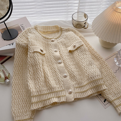 Kootud naiste nööpidega kardigan