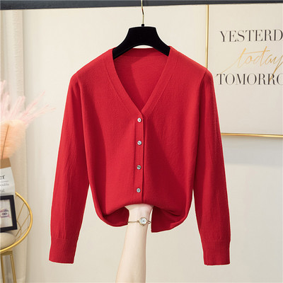 Γυναικεία ζακέτα από λεπτό πλέξιμο με λαιμόκοψη V