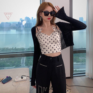 Γυναικεία κοντή ζακέτα με μακριά μανίκια και κουμπιά