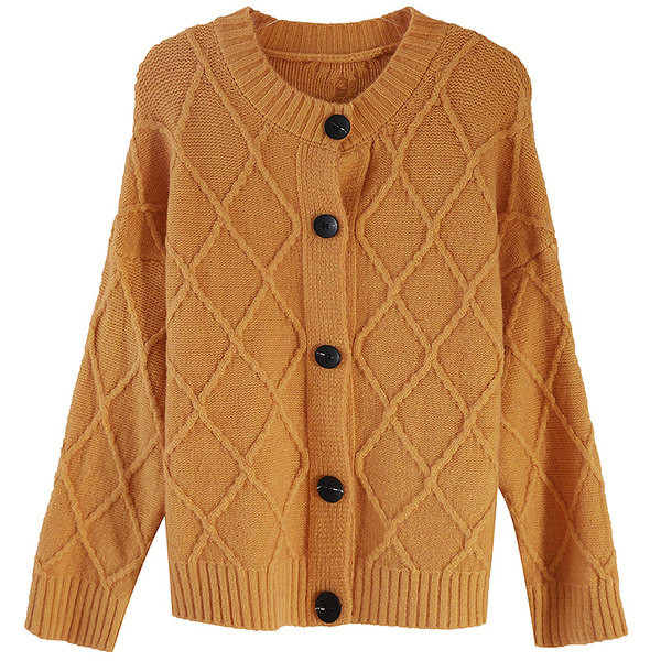 Ženski kardigan s gumbima i ovalnim izrezom u više boja