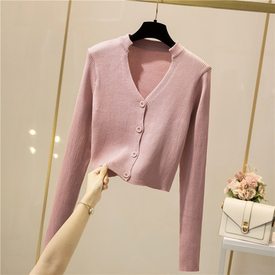 Naiste spits-kaelusega kardigan õhuke kudum