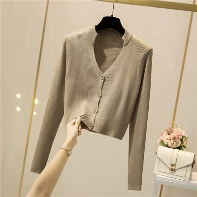 Naiste spits-kaelusega kardigan õhuke kudum