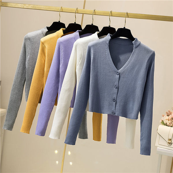 Naiste spits-kaelusega kardigan õhuke kudum