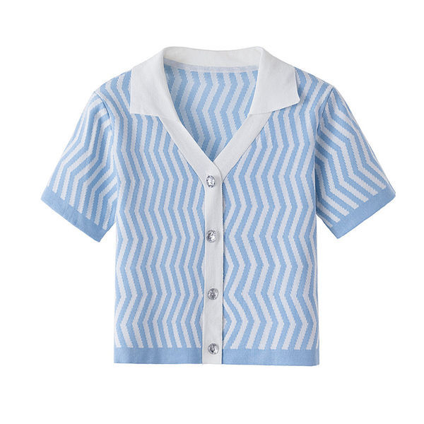 Naiste lühikeste varrukate ja metallnööpidega kardigan