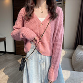 Naiste pikkade varrukate ja V-kaelusega kardigan