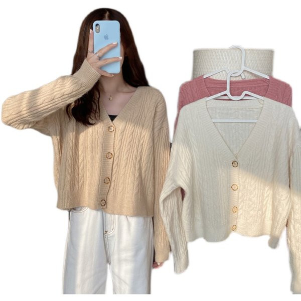 Naiste pikkade varrukate ja V-kaelusega kardigan