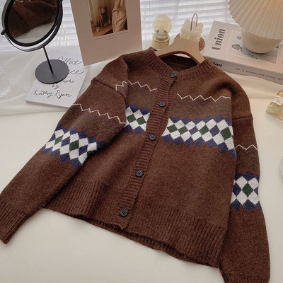 Retro stiilis naiste nööpidega kardigan