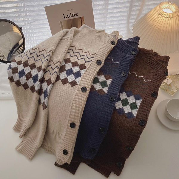 Retro stiilis naiste nööpidega kardigan