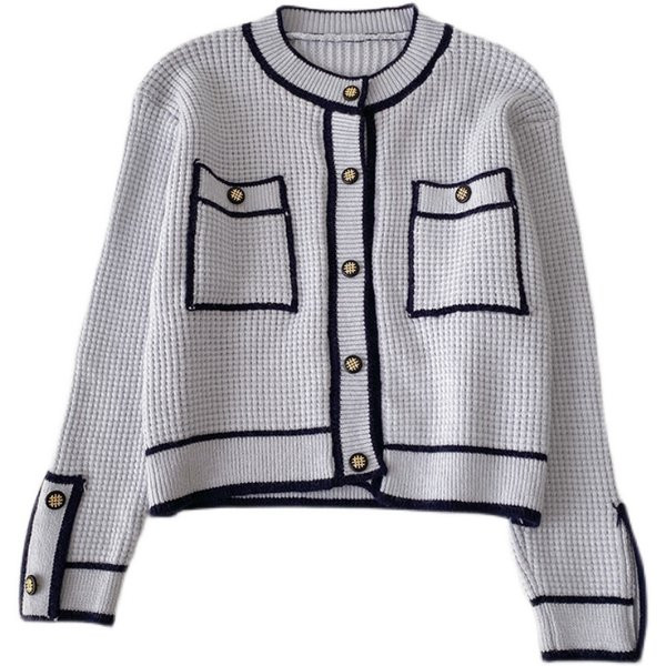 Uut mudelit ümara kaelusega ja taskutega naiste kardigan