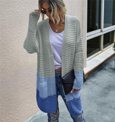 Πλεκτή ζακέτα με τσέπες χωρίς κούμπωμα