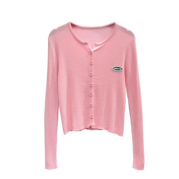 Naiste embleemi ja pikkade varrukatega kardigan