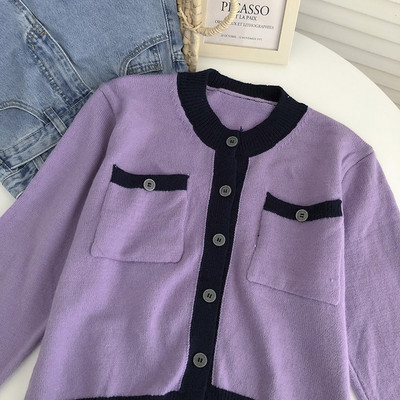 Naiste vabaaja kardigan nööpide ja taskutega