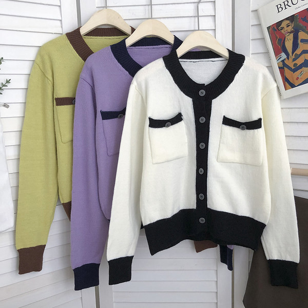 Naiste vabaaja kardigan nööpide ja taskutega