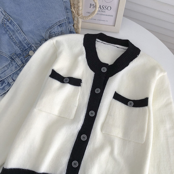 Naiste vabaaja kardigan nööpide ja taskutega