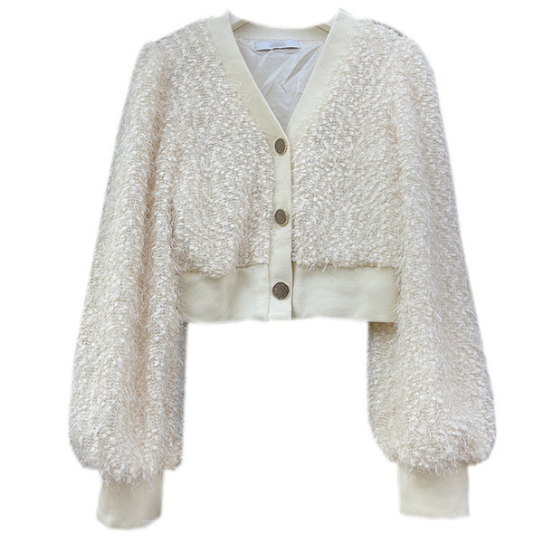 Γυναικεία φθινόπωρο -χειμώνας ζακέτα με λαιμόκοψη spitz - δύο χρώματα