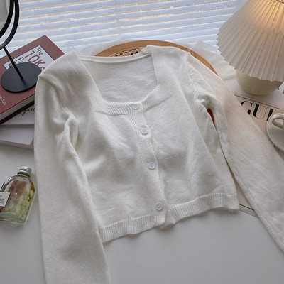 Casual γυναικεία ζακέτα με τετράγωνο λαιμόκοψη