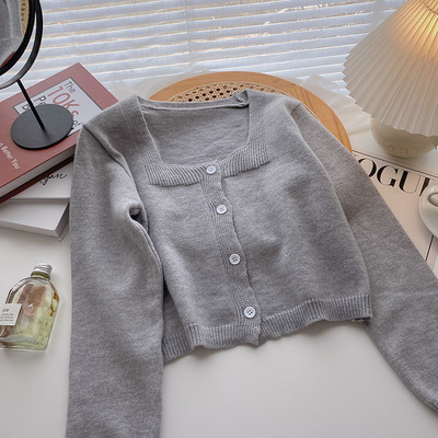 Casual γυναικεία ζακέτα με τετράγωνο λαιμόκοψη