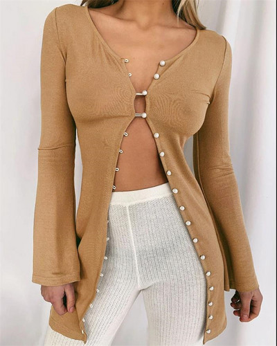 Liibuv naiste vest pärlinööpidega