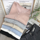 Vabaaja naiste vest pärlite ja spitsikaelusega