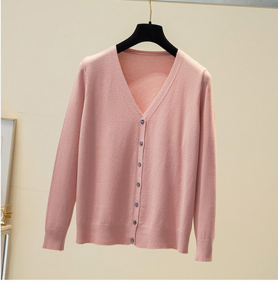 Naiste V-kaelusega kardigan tavaline mudel