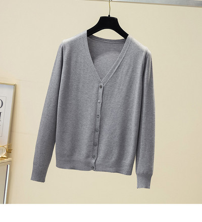 Naiste V-kaelusega kardigan tavaline mudel