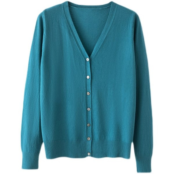 Naiste V-kaelusega kardigan tavaline mudel