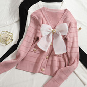 Uut mudelit ümarate nööpide ja paelaga naiste kardigan